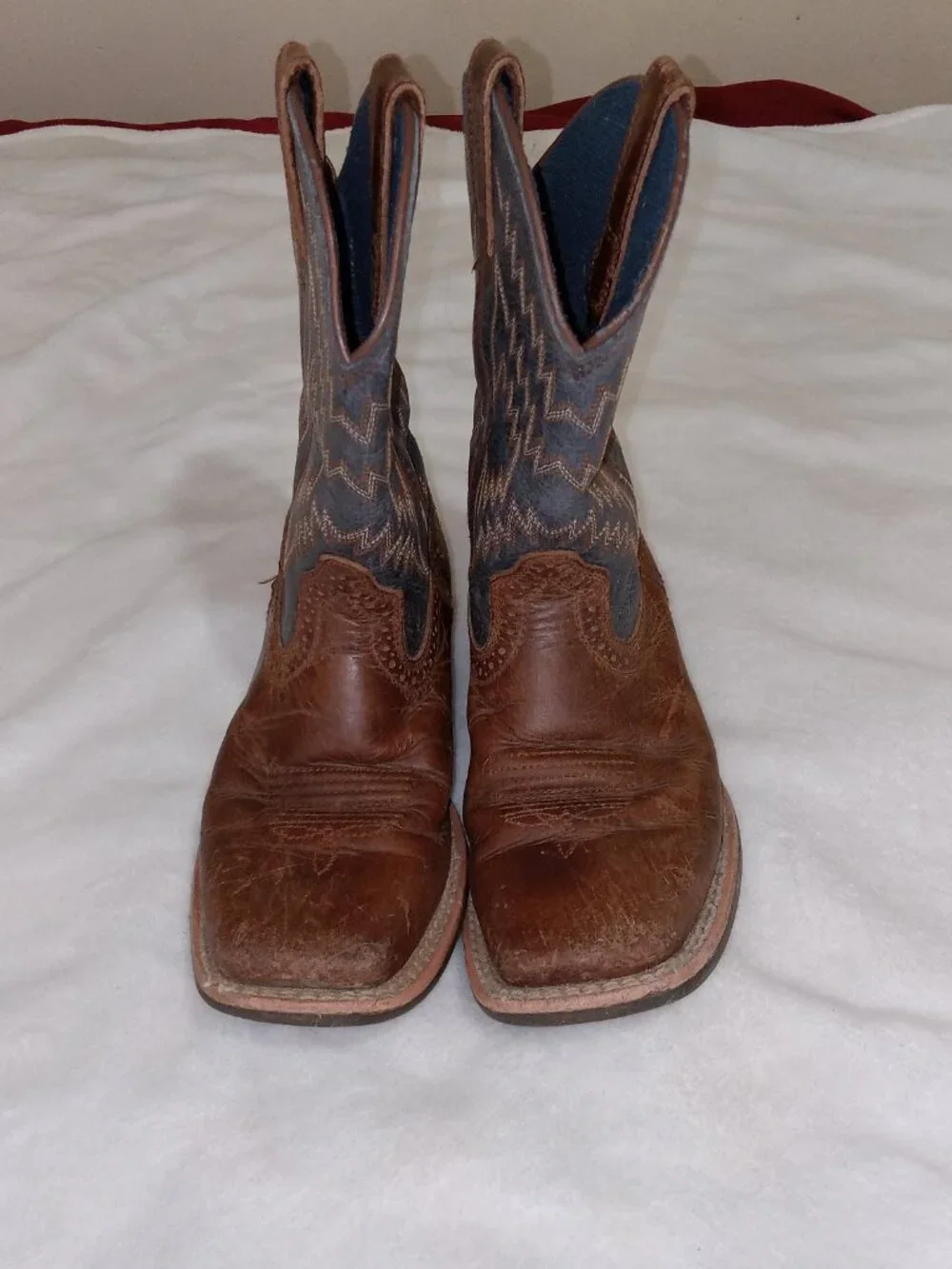 Ariat Youth Boys Tycoon Western Cowboy Boots Brown Blue 13.5 10021591